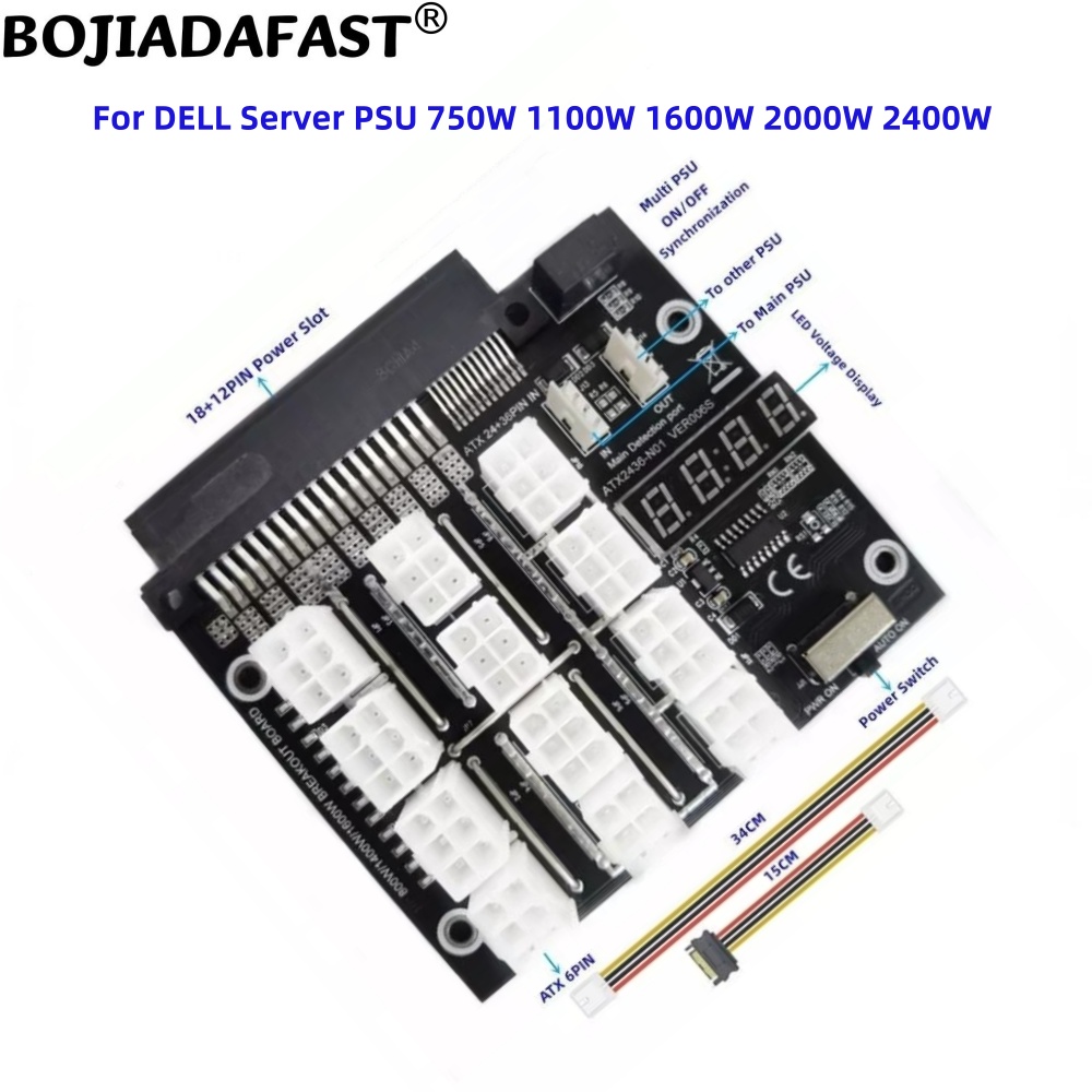 2400W Server Psu Breakout Board - Carte de distribution d'alimentation pour serveur,